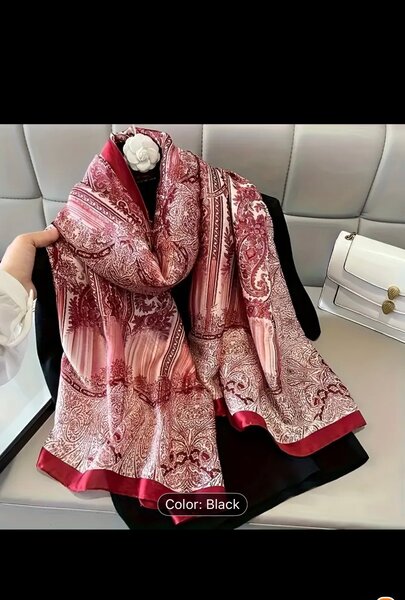 Elegant Red Silk Scarf for Women