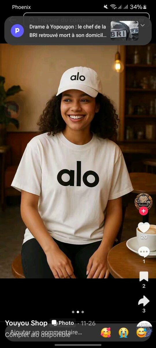 T-shirt et casquette Alo