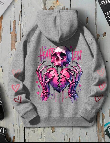 Sweat à capuche crâne stylisé