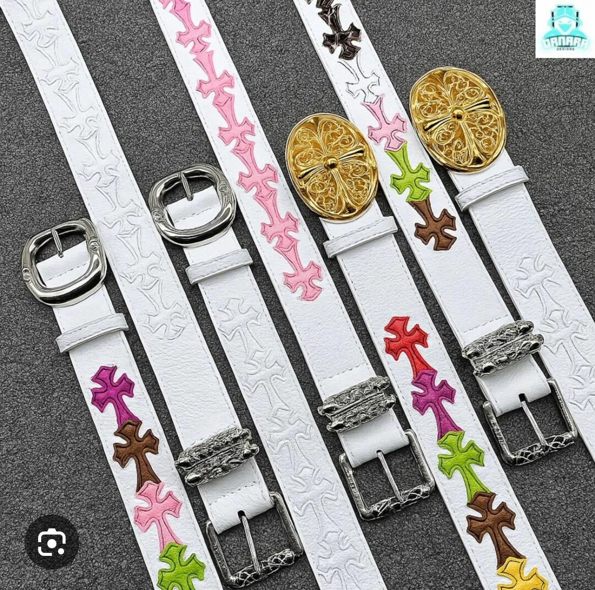 Ceinture en cuir avec motifs