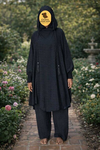 Abaya noire modeste pour femme musulmane