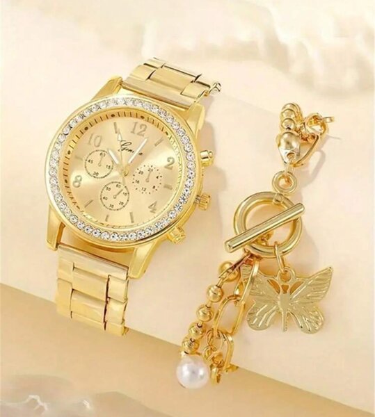 Montre et bracelet doré