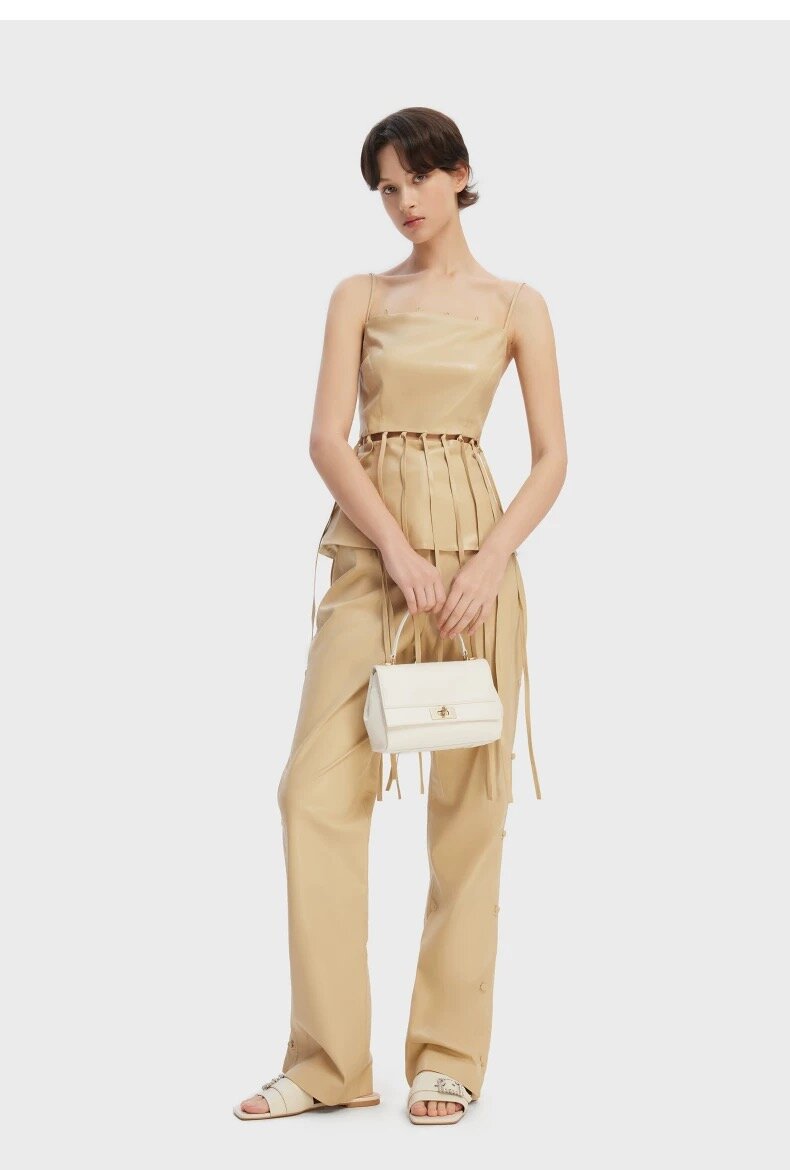 Sac à main en cuir rose