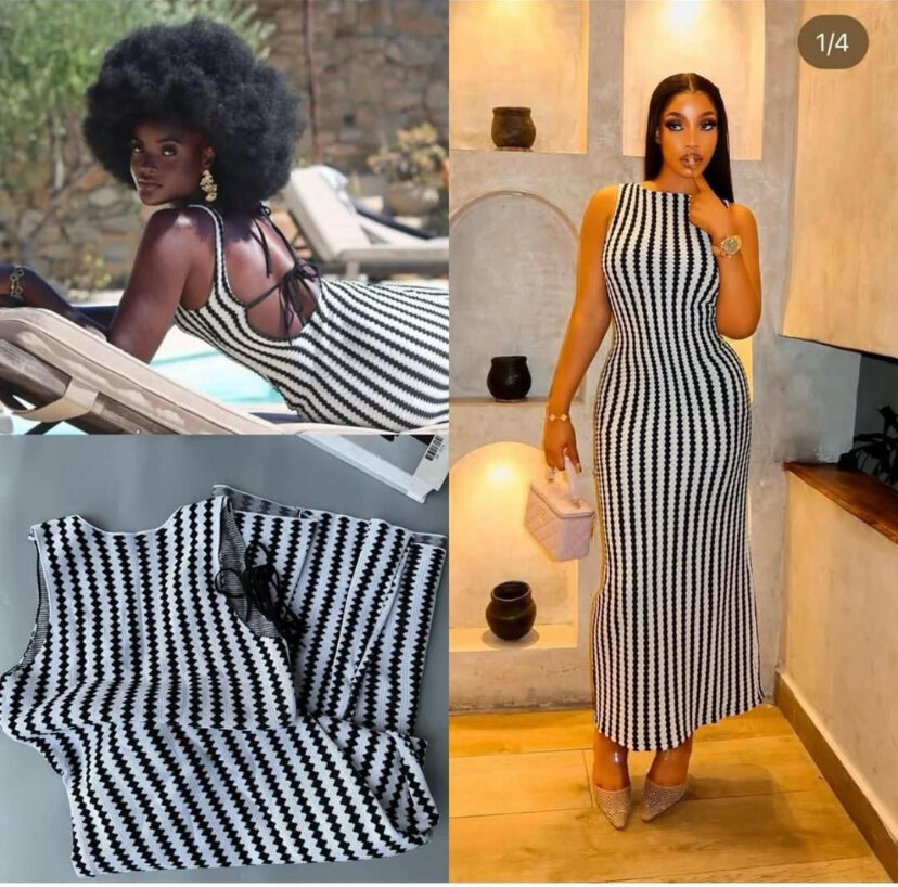 Elegant Striped Maxi Dress