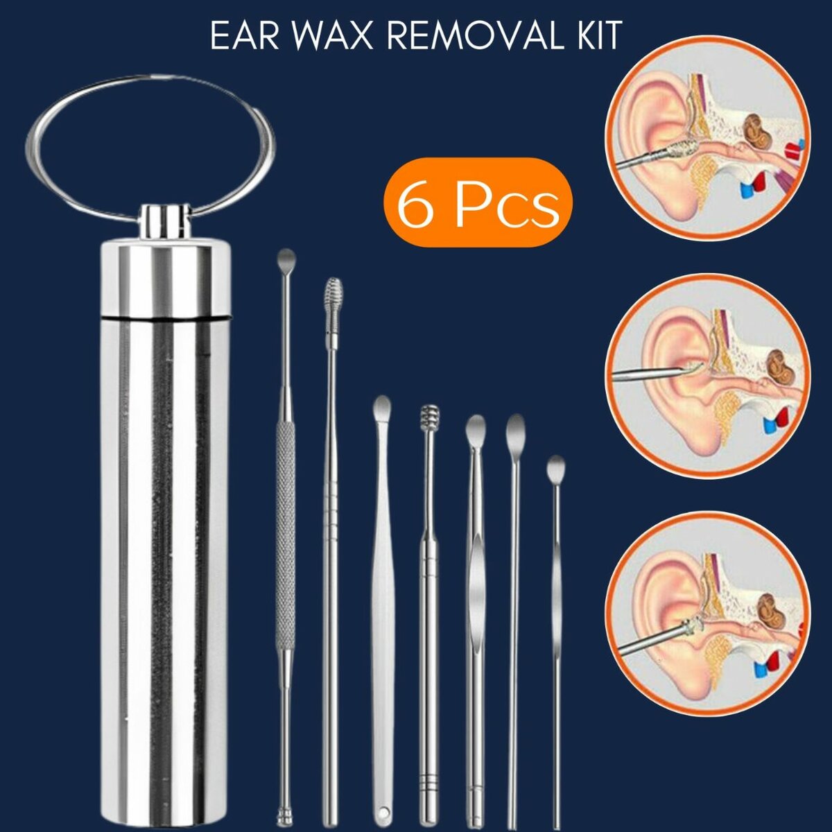 6Pcs Ear Wax Cleansing Tool Set | Ear Wax Removal Kit