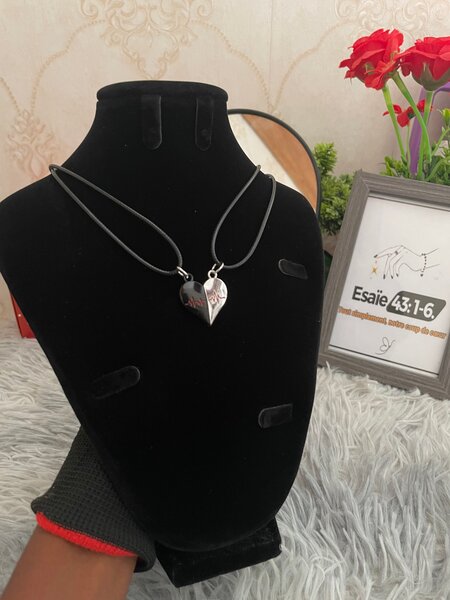 Colliers Couple Coeur Magnétique