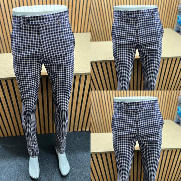 Checked trousers men's