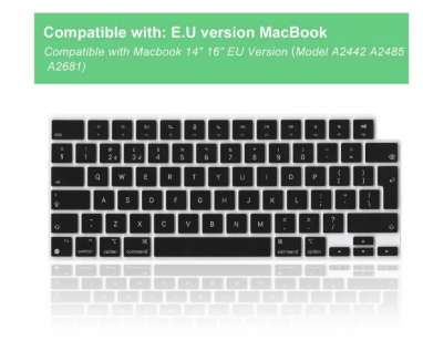 Keyboard Cover compatible for New 2022 M2 Macbook Air 13.6 inch A2681 / 2021 New M1 Macbook Pro 14 inch A2442 and M1 Macbook Pro 16 inch A2485 with Touch ID, Ultra Thin, EU/uk Layout