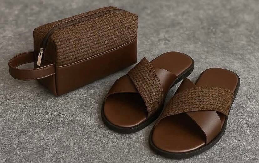 Sandales + pochette homme