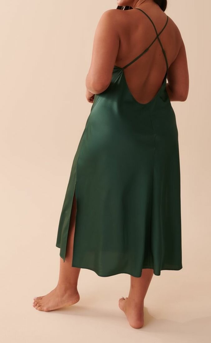 Robe verte élégante femme