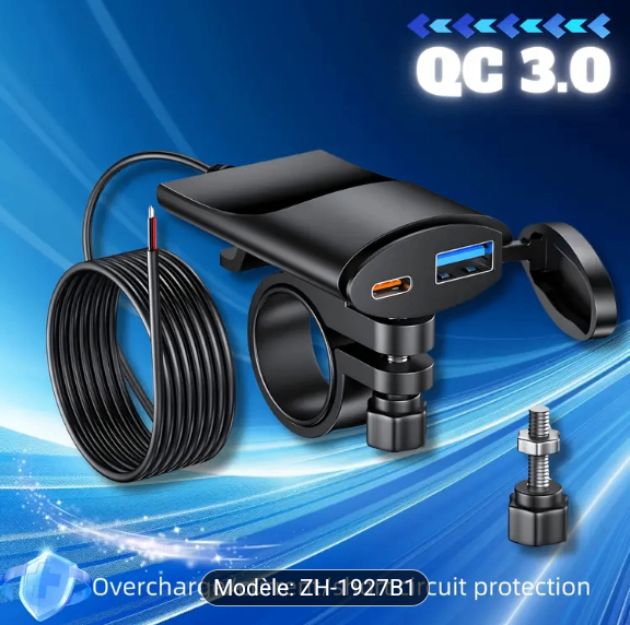 Chargeur Moto QC 3.0 USB