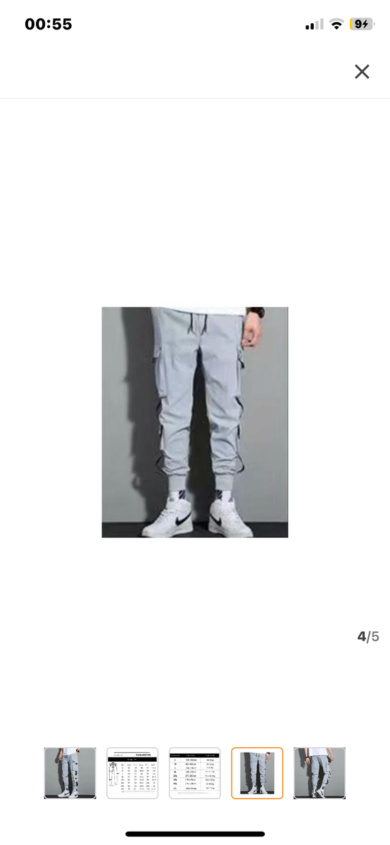 Pantalons cargo gris tendance