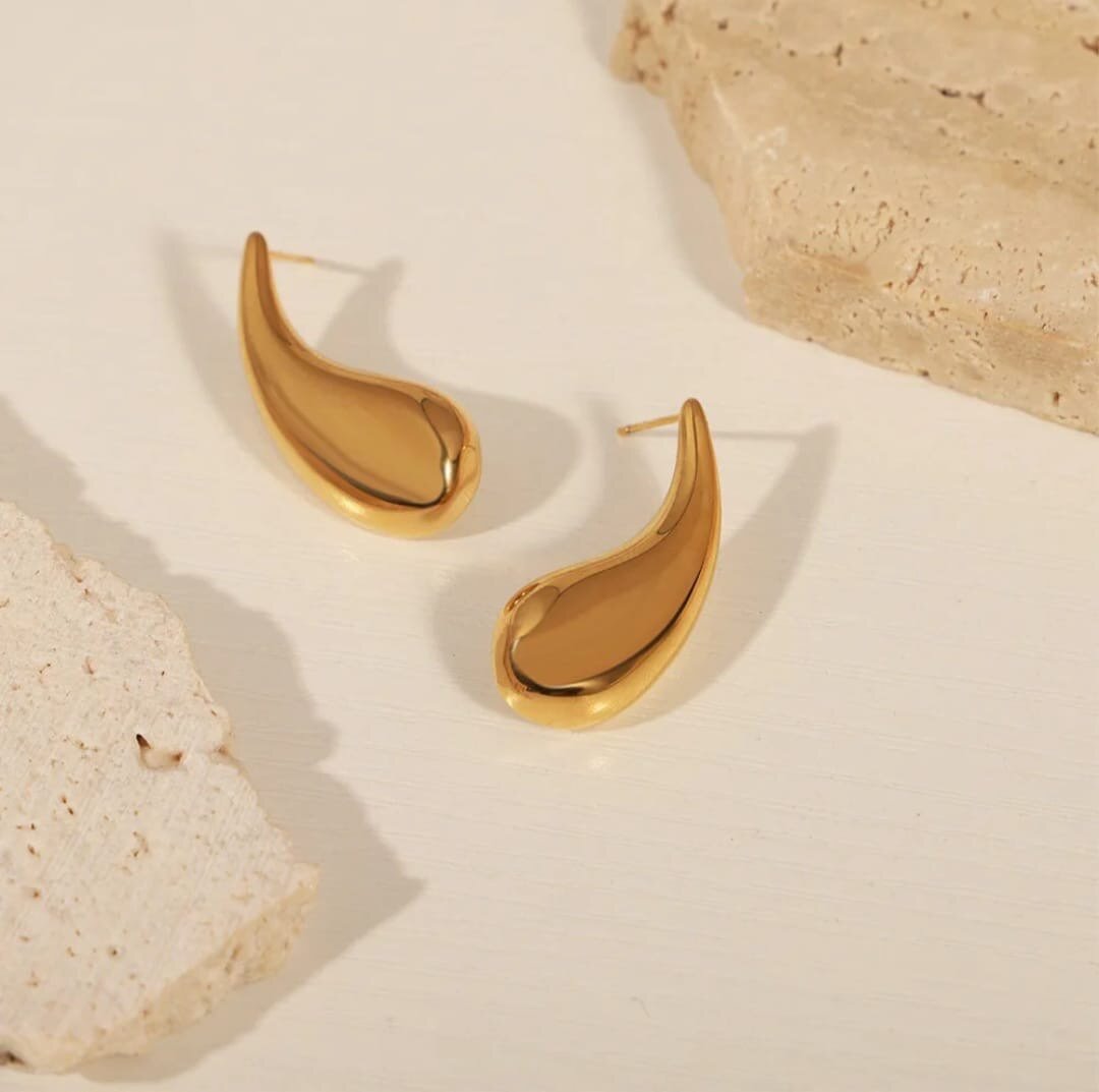 Boucles d'Oreilles Modernes Dorées