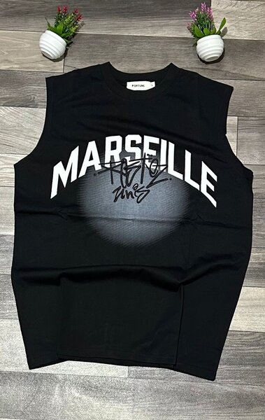 Débardeur noir Marseille pour homme