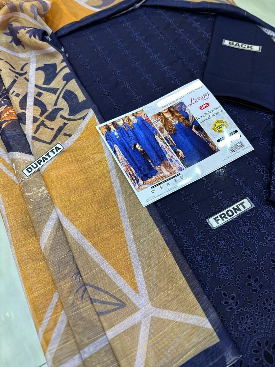 Lawn,organza,cotton 3 pc ,dc free