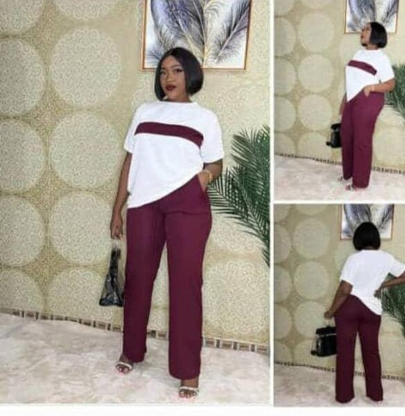 Ensemble décontracté bordeaux