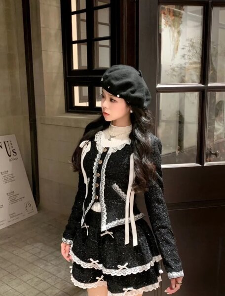 Черное платье двойка