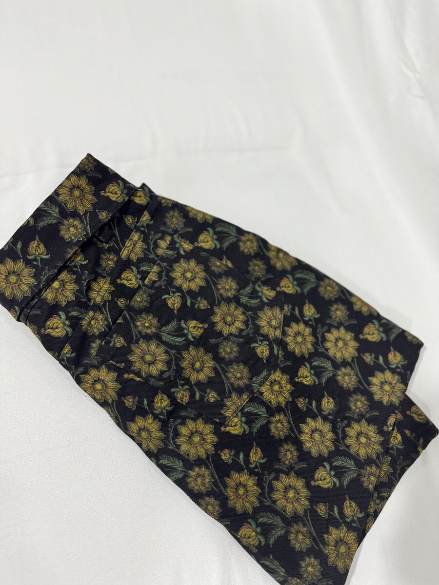 Floral A-Line Mini Jean Skirt