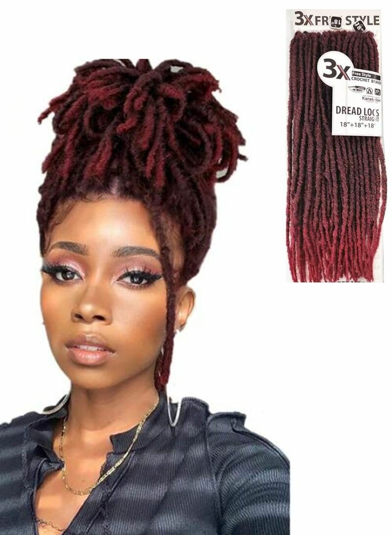 3PCS 18-INCH STRAIGHT DREADLOCKS HAIR EXTENSIONS