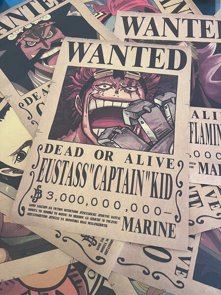 Affiche Wanted One Piece Captain Kid