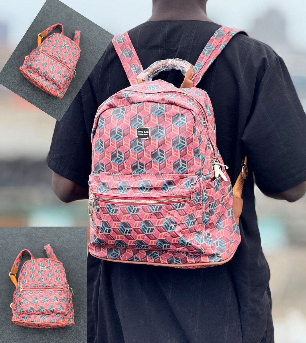 Sac à dos imprimé géométrique