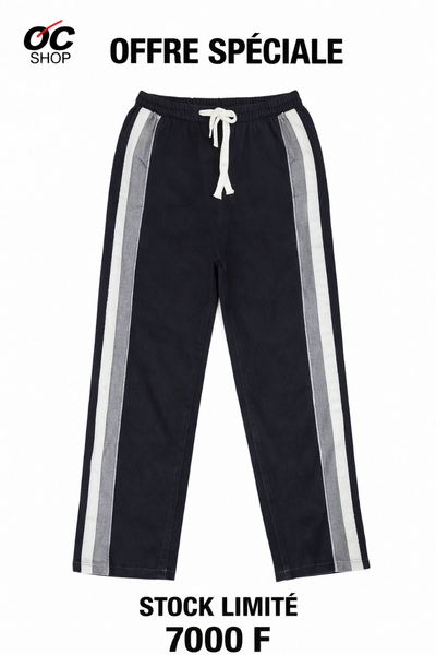 Pantalon jean à rayures