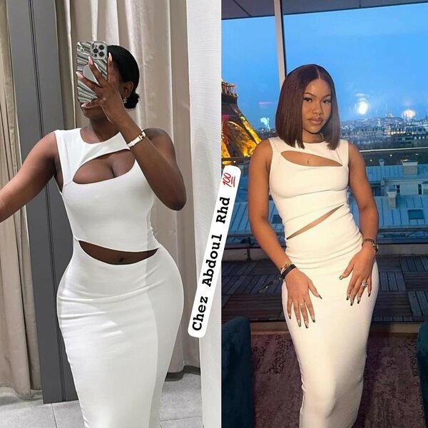 Robe blanche découpée élégante