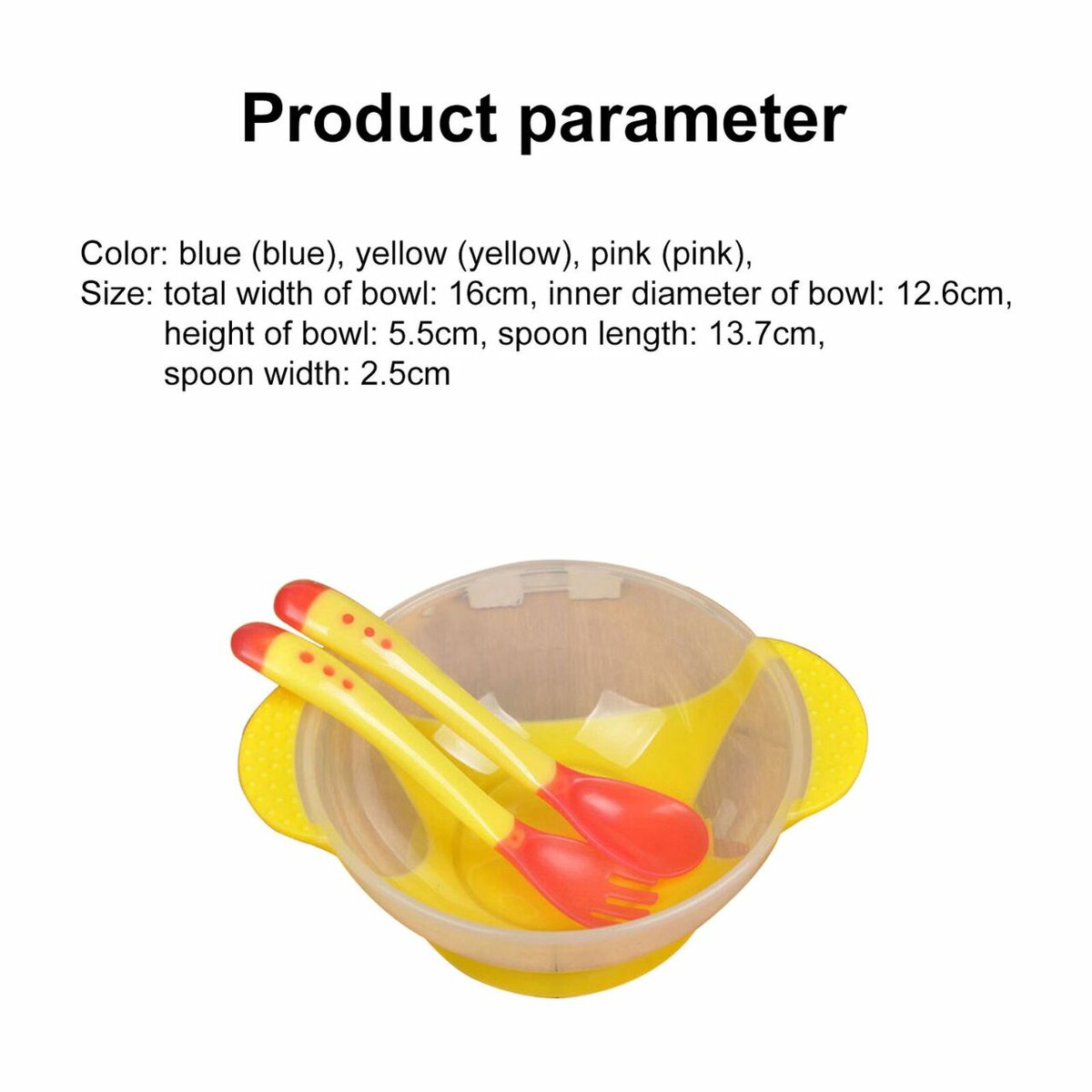 Baby Bowl Set Spoon Fork Suction Cup