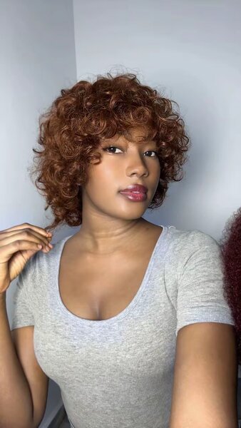 Perruque Bouclée Marron