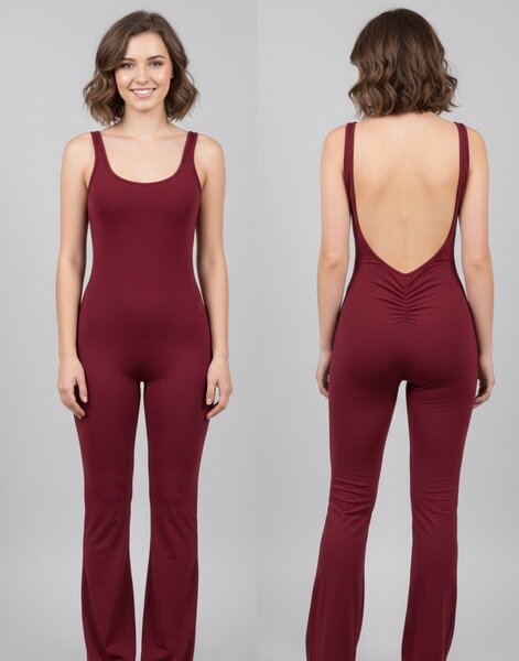 Combinaison dos nu rouge