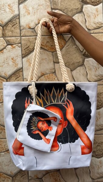 Sac à main illustré femme