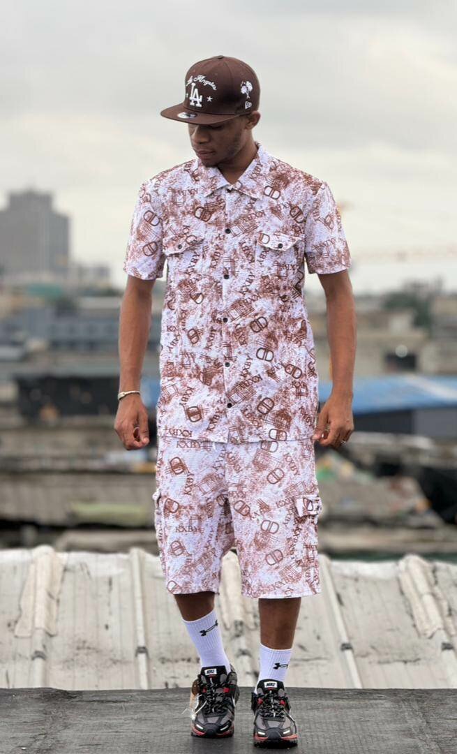 Ensemble short imprimé urbain