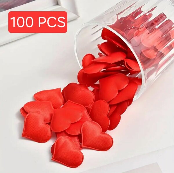 Confettis cœurs rouges 100 PCS