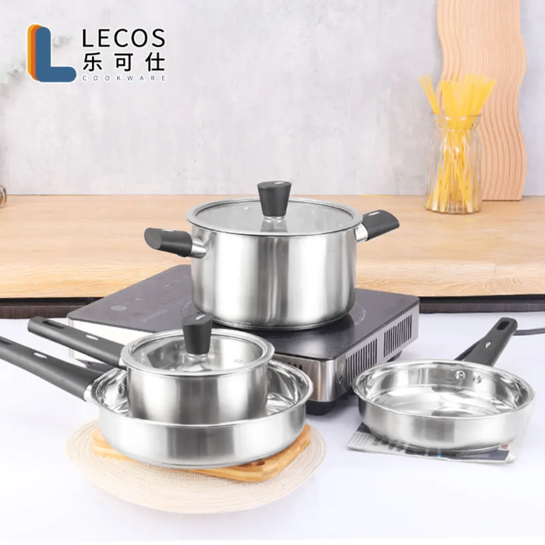 LECOS Ensemble de casseroles en acier inoxydable