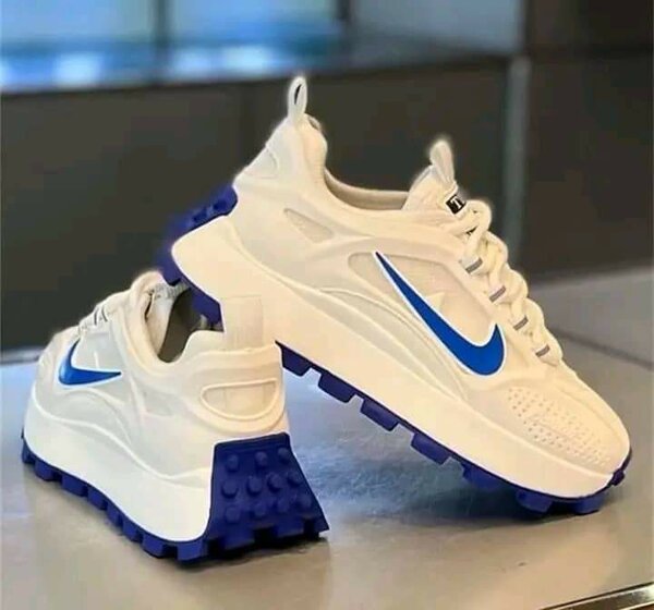 Chaussures Nike blanches et bleues pour homme