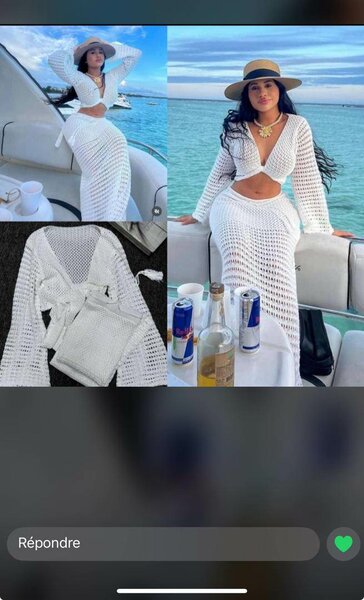 Robe de plage ajourée blanche