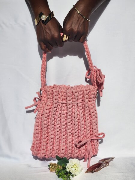 Handmade Pink crochet Bag