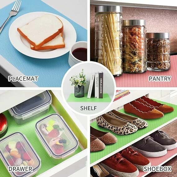 4pcs Fridge & Shelf Mats  Multi-use Liners for Kitchen & Wa
