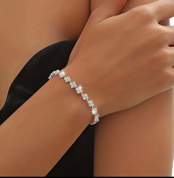 Silver Tennis Bracelet with Cubic Zirconia Stones