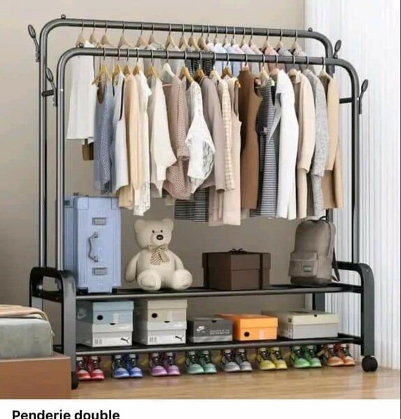 Penderie double etagère pratique