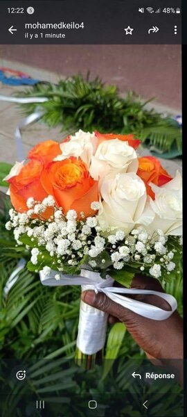 Bouquet de mariée rose orange