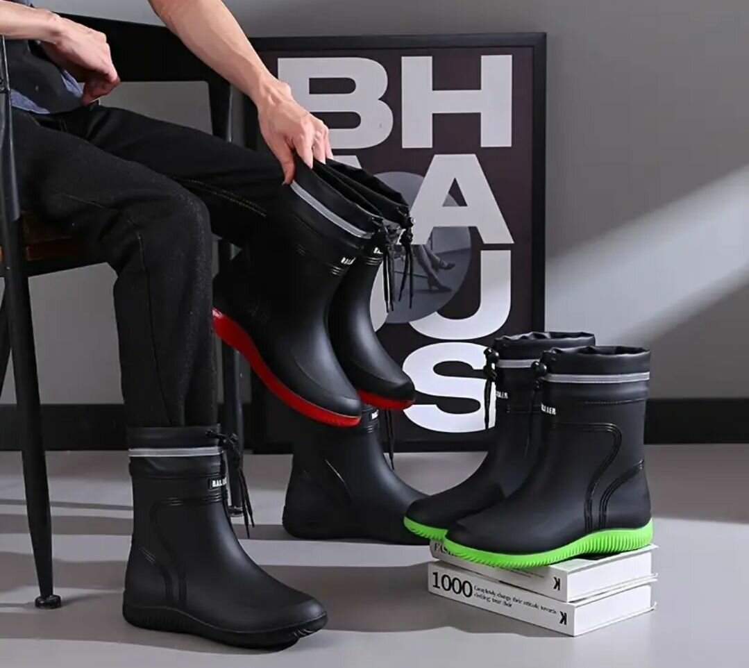 Rain Boots, Drawstring Rain Shoes, Unisex