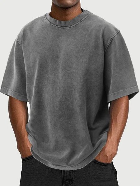 T-shirt ample gris décontracté