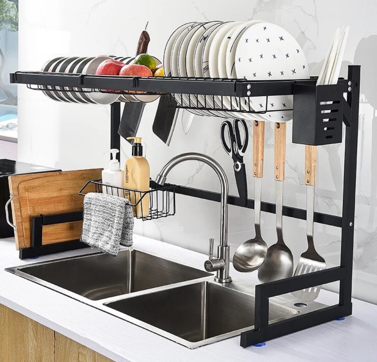 Oversink dish rack