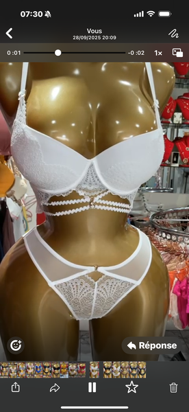 Ensemble lingerie blanche sexy