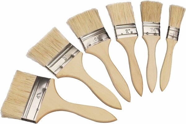 Pinceaux plats pour peinture - Lot de 6