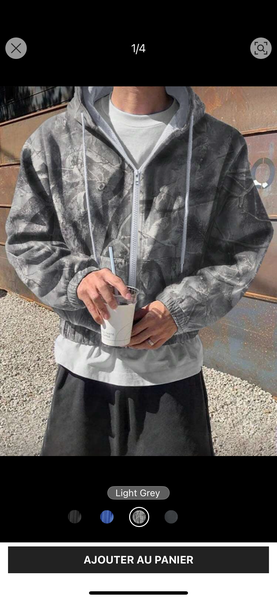 Veste à Capuche Grise Unisexe