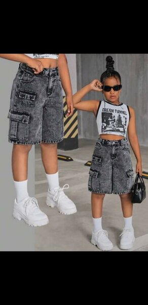 Shorts cargo enfant denim