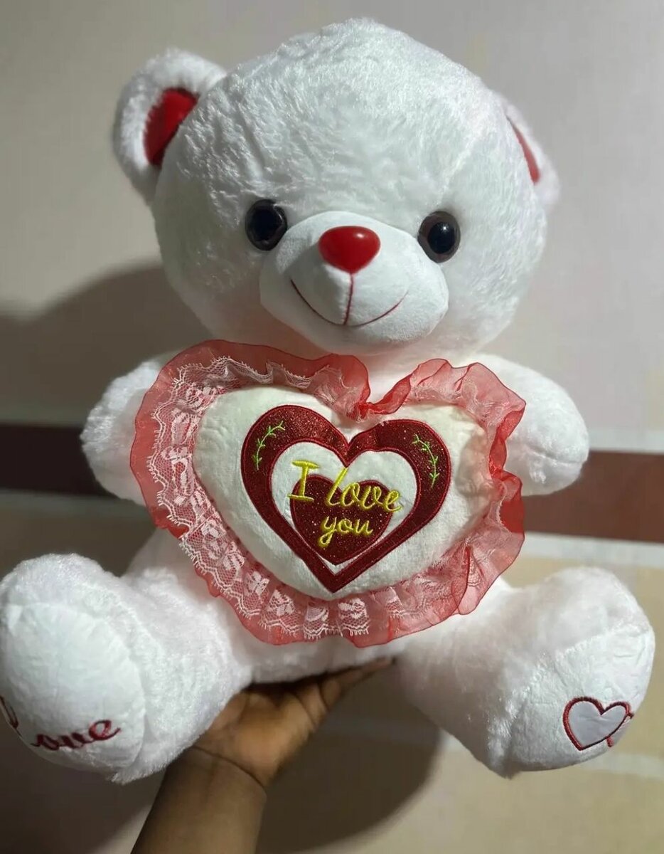 Ours en peluche rouge avec cœur