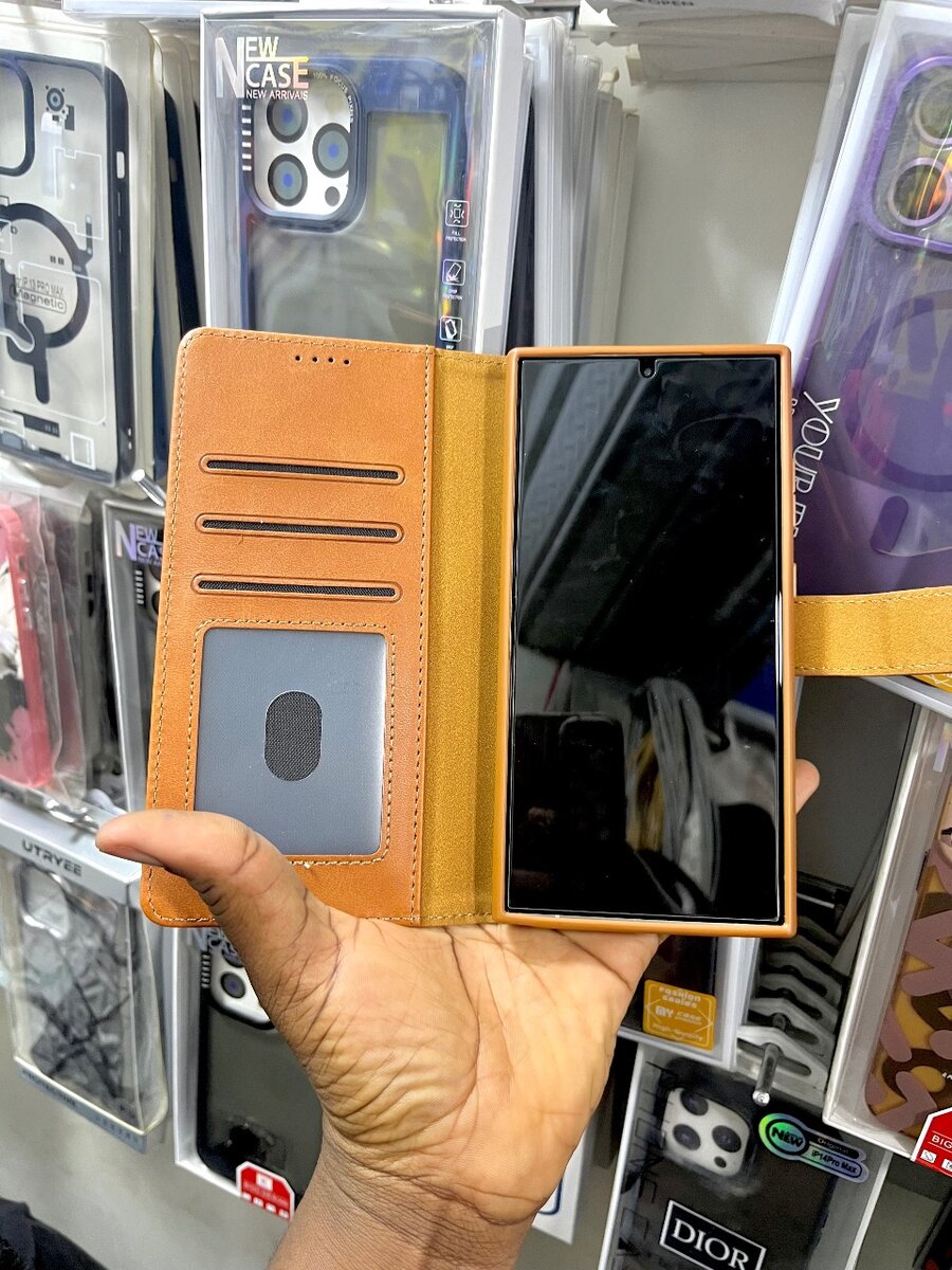 Magnetic Leather Flip Case